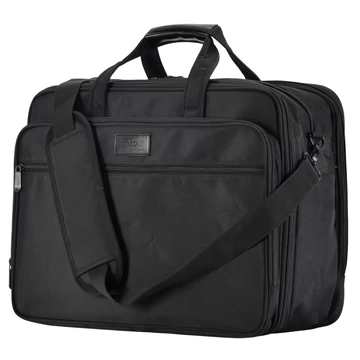 BONTOUR 17,3" laptop táska, bővíthető üzleti aktatáska több rekeszzel és nagy oldalsó zsebbel.