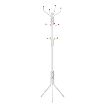 Álló fogas, erős fém kabáttartó,182 cm magas, fehér
