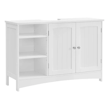 Fürdőszoba szekrény, mosdószekrén nyitott polccal, fehér