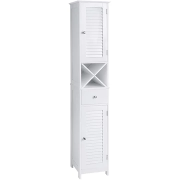 Fürdőszoba szekrény, Tárolószekrény fiókkal, kivehető X alakú polc 170cm