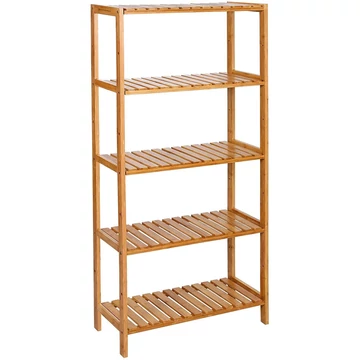 Bambusz fürdőszobai tároló, 5 szintes tároló polcok 60 x 26 x 130 cm