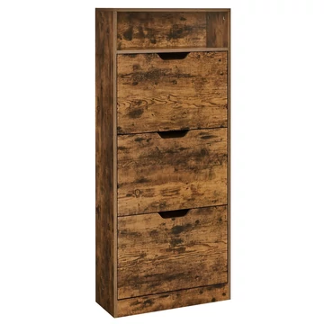 VASAGLE cipős szekrény 3 füles 24 x 60 x 139 cm, vintage barna