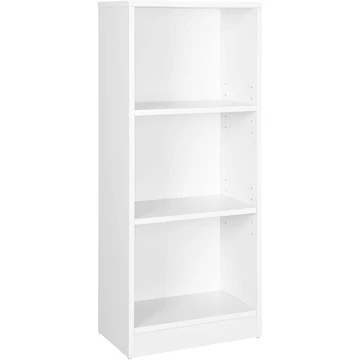 3 szintes könyvespolc állítható polcokkal, fehér 3 szintes könyvespolc állítható polcokkal, fehér