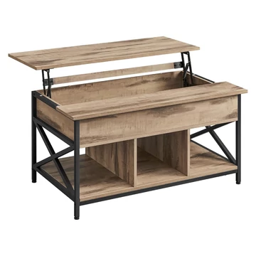 Dohányzóasztal nyitott és rejtett tárolóval, barna