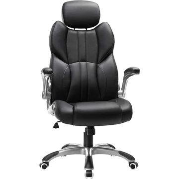 Ergonomikus forgószék, irodai szék összecsukható karokkal, fekete