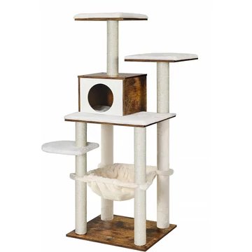 FEANDREA Modern Macska kaparófa, 55 x 138 x 45 cm, rusztikus barna