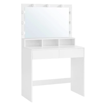 Fésülködőasztal, pipereasztal 9 LED izzóval, fehér Fésülködőasztal, pipereasztal 9 LED izzóval, fehér