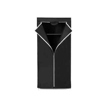 Összecsukható szövet ruhásszekrény, mobil gardrób, 75 x 45 x 160cm, fekete Összecsukható szövet ruhásszekrény, mobil gardrób, 75 x 45 x 160cm, fekete