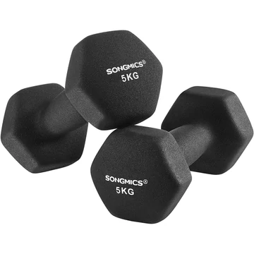 Neoprén súlyzók csúszásmentes fogantyúval 2x5 kg, fekete