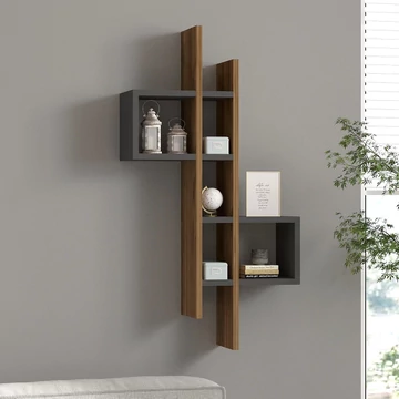 Fali polc Emse - Oak, Anthracite Fali polc Emse - Oak, Anthracite