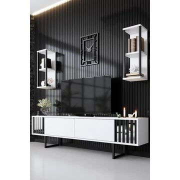 TV szekrény Chrome Line - White, Black