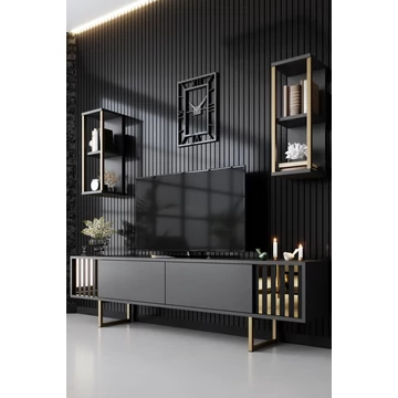 TV szekrény Gold Line - Anthracite, Black
