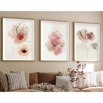 Fali Dekoráció keretezett MDF kép (3 darab) 693BSE1502 Fali Dekoráció keretezett MDF kép (3 darab) 693BSE1502