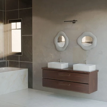 Dekoratív tükör Szett (2 db)Wabi Sabi Cloud - Betonszürke