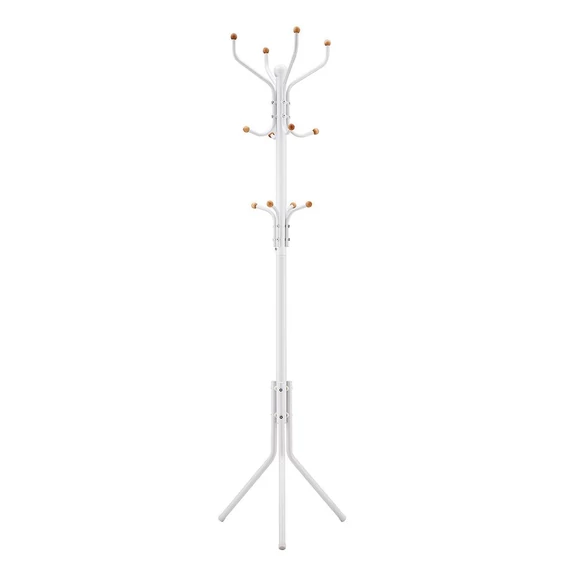 Álló fogas, erős fém kabáttartó,182 cm magas, fehér