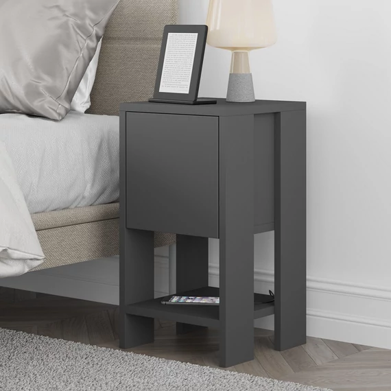 Éjjeliszekrény Ema - Anthracite, Anthracite