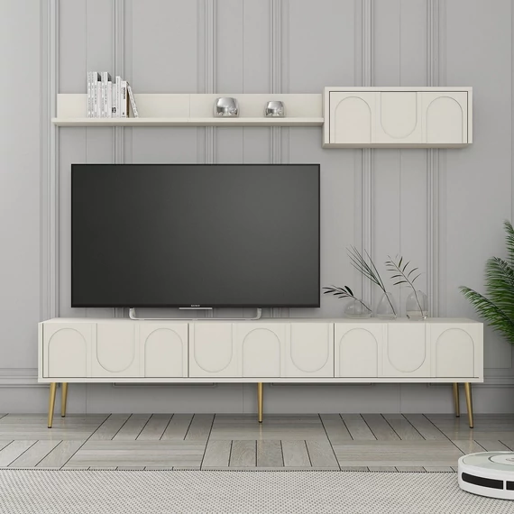 TV szekrény Lyon 2 - Krém, Arany