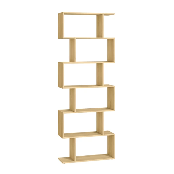 Könyvespolc, szabadon álló polc 24x70x190,5 cm, tölgy színben