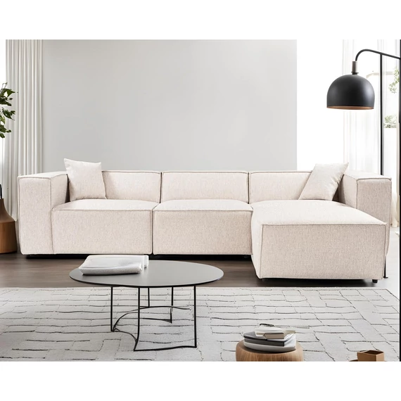 Sarokkanapé Lora (L1-O1-1R-POUFFE ) - Világos Barna