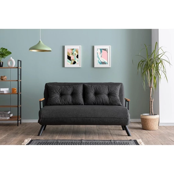 2 személyes kanapéágy Homoko 2-Seater - Sötét Szürke