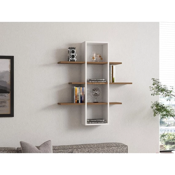 Fali polc Ardo - Walnut, White Fali polc Ardo - Walnut, White