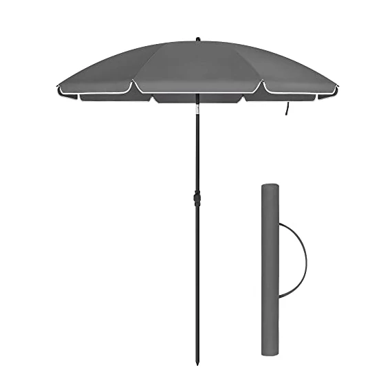 SONGMICS napernyő, 200 cm, napvédelem UPF 50+, talp nélkül, szürke