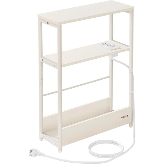 Keskeny oldal asztal töltő funkcióval 3 polcos,18 × 45 × 58 cm Krém fehér Keskeny oldal asztal töltő funkcióval 3 polcos,18 × 45 × 58 cm Krém fehér