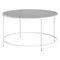 Kerek dohányzóasztal 84 x 45,5 cm, üvegasztal acél vázzal, fehér és szürke üveg