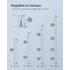 Kép 6/6 - Állítható magasságú zuhanypolc 95-300 cm, teleszkópos  fürdőszobai tároló, ezüst és fekete