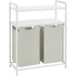 Kép 1/8 - Szennyestartó, szennyeskosár két polccal, 2 x 46L, fehér