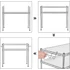 Kép 5/7 - Mikrohullámú sütő állvány 60x30x52 cm, 2 szintes konyhai tároló rendszerező állvány, ezüst