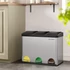 Kép 2/7 - Pedálos szemetes rozsdamentes, szelektív szemétgyűjtő 45L(3 x 15L)
