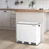 Kép 2/7 - Konyhai pedálos szemetesdoboz, Szelektív hulladékgyűjtő, 3 x 18 L, fehér