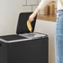 Kép 7/8 - Légmentes fém pedálos dupla szemetes, 2 x 30L, 15 szemeteszsákkal, fekete