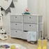 Kép 3/8 - Tárolószekrény 6 fiókkal, komód, világosszürke