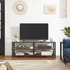 Kép 4/10 - TV szekreny, TV-asztal polcokkal, acélkerettel, 140 x 52 x 39 cm, greige és fekete