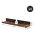 Kép 6/8 - Falipolcok 3 db lebegő polc készlet, hossza 38 cm, rusztikus barna