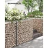 Kép 2/8 - Gabion kosár, kerti dekor válaszfal, 100 x 95 x 30 cm, ezüst