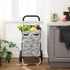 Kép 2/9 - Bevásárlókocsi kerekekkel, gurulós bevásárlótáska, 40 l, fekete