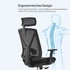 Kép 2/7 - Ergonomikus irodai szék lábtartóval, maximális terhelés 150 kg, fekete