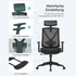 Kép 4/7 - Ergonomikus irodai szék lábtartóval, maximális terhelés 150 kg, fekete