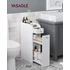 Kép 2/7 - VASAGLE kis fürdőszobai szekrény, álló tárolószekrény kis helyiségekbe, fehér színben