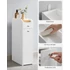 Kép 7/7 - VASAGLE kis fürdőszobai szekrény, álló tárolószekrény kis helyiségekbe, fehér színben