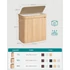 Kép 2/6 - Fedeles szennyeskosár, bambusz ruháskosár 150 L, természetes bézs színben