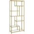 Kép 1/6 - VASAGLE Könyvespolc, 6 szintes magas könyvszekrény 30 × 80 × 180 cm, fémes arany színben