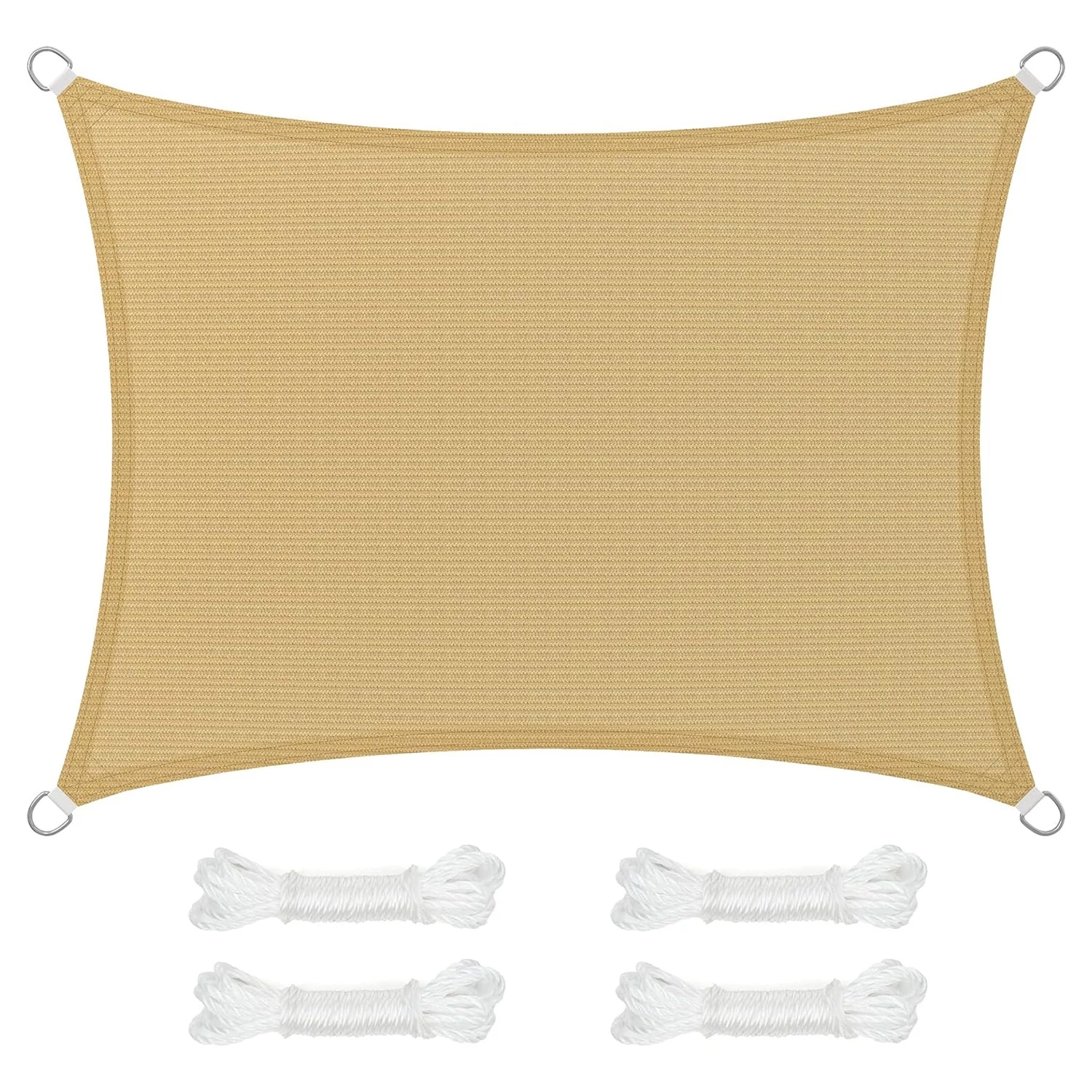 Légáteresztő napvitorla, 3 x 4 m, homok sárga