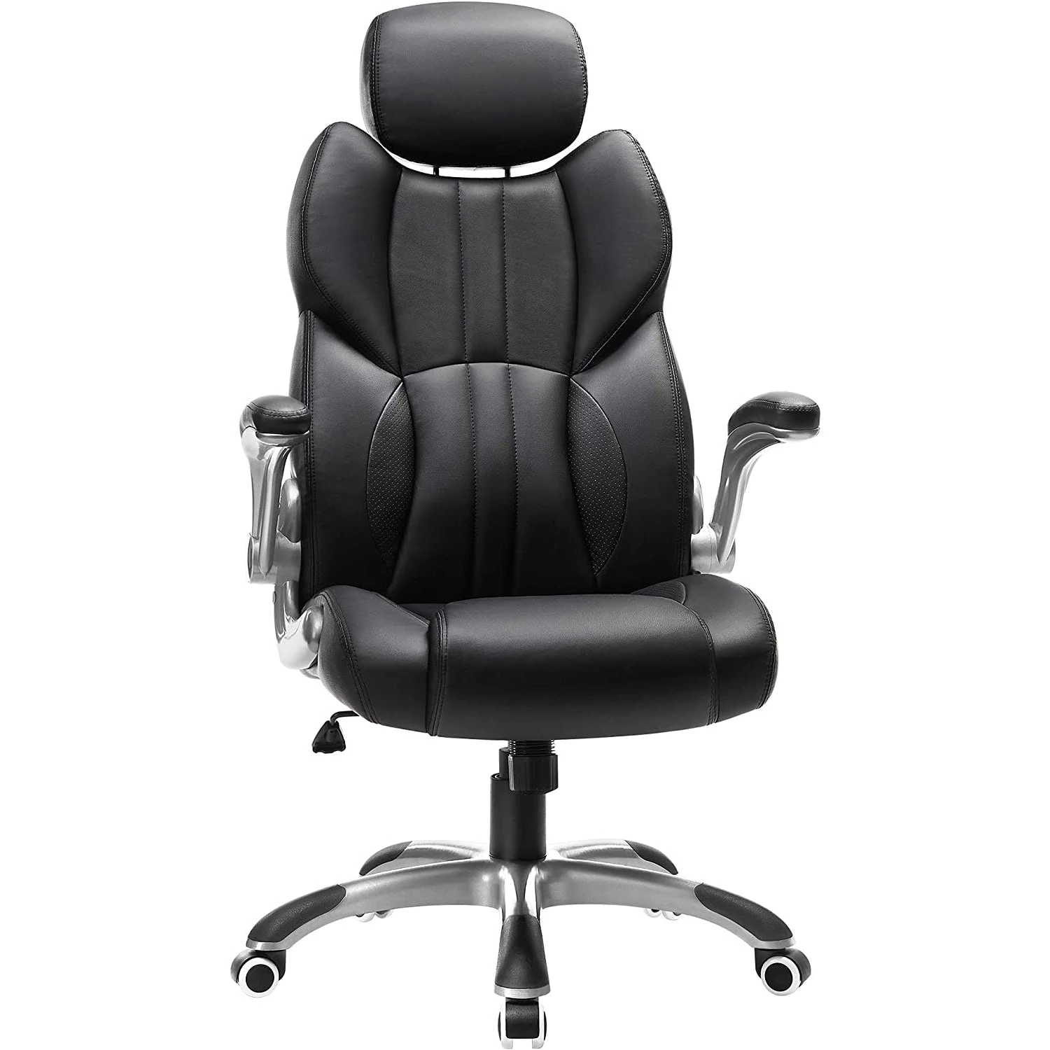 Ergonomikus forgószék, irodai szék összecsukható karokkal, fekete