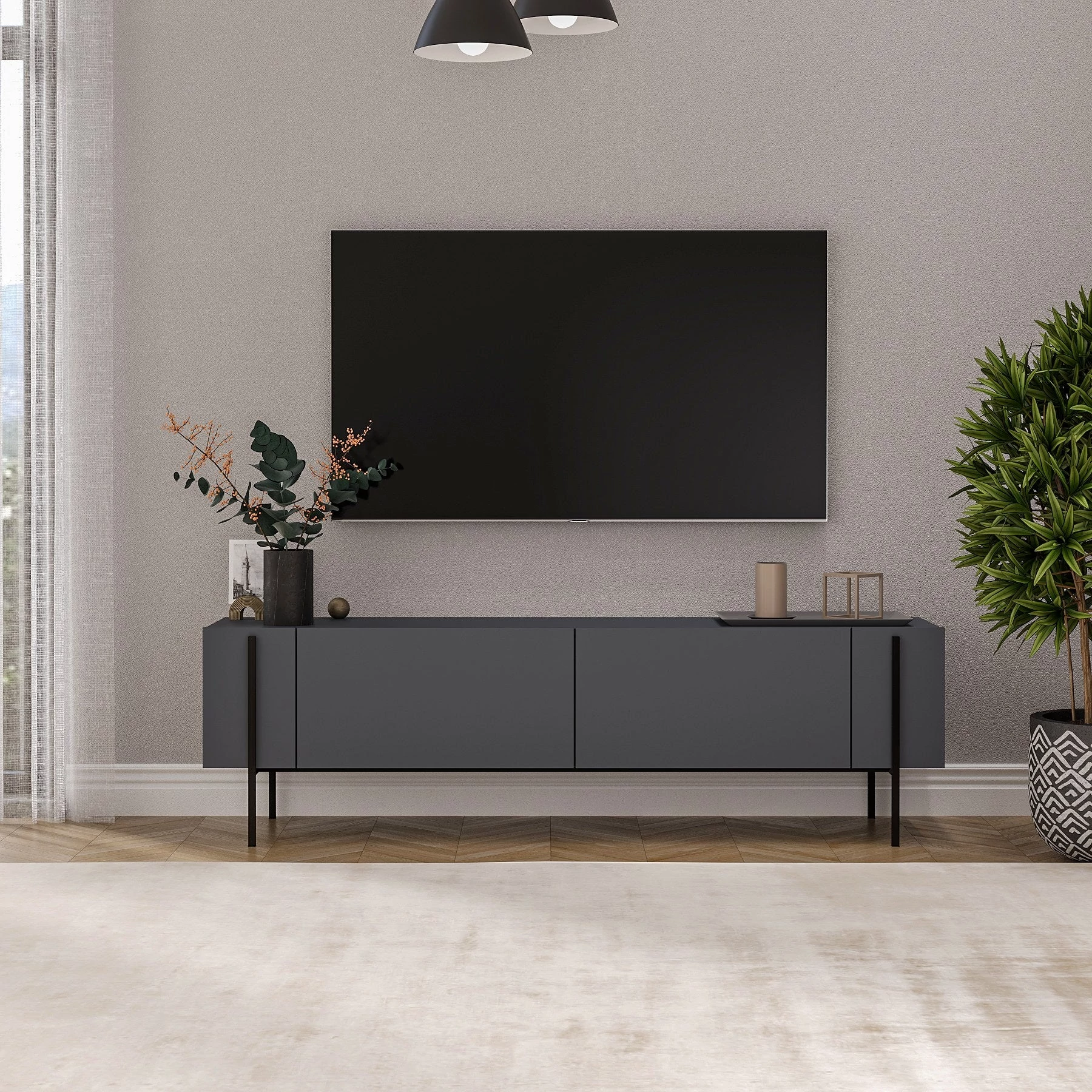 TV szekrény Herman - Anthracite