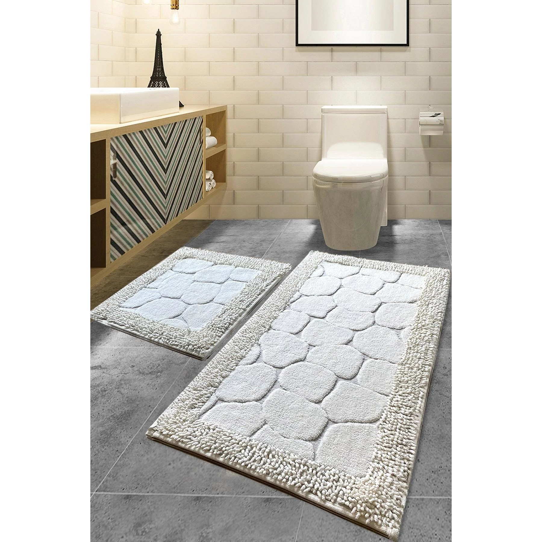 Fürdőszobaszőnyeg Szett (2 db) Stone - Ecru