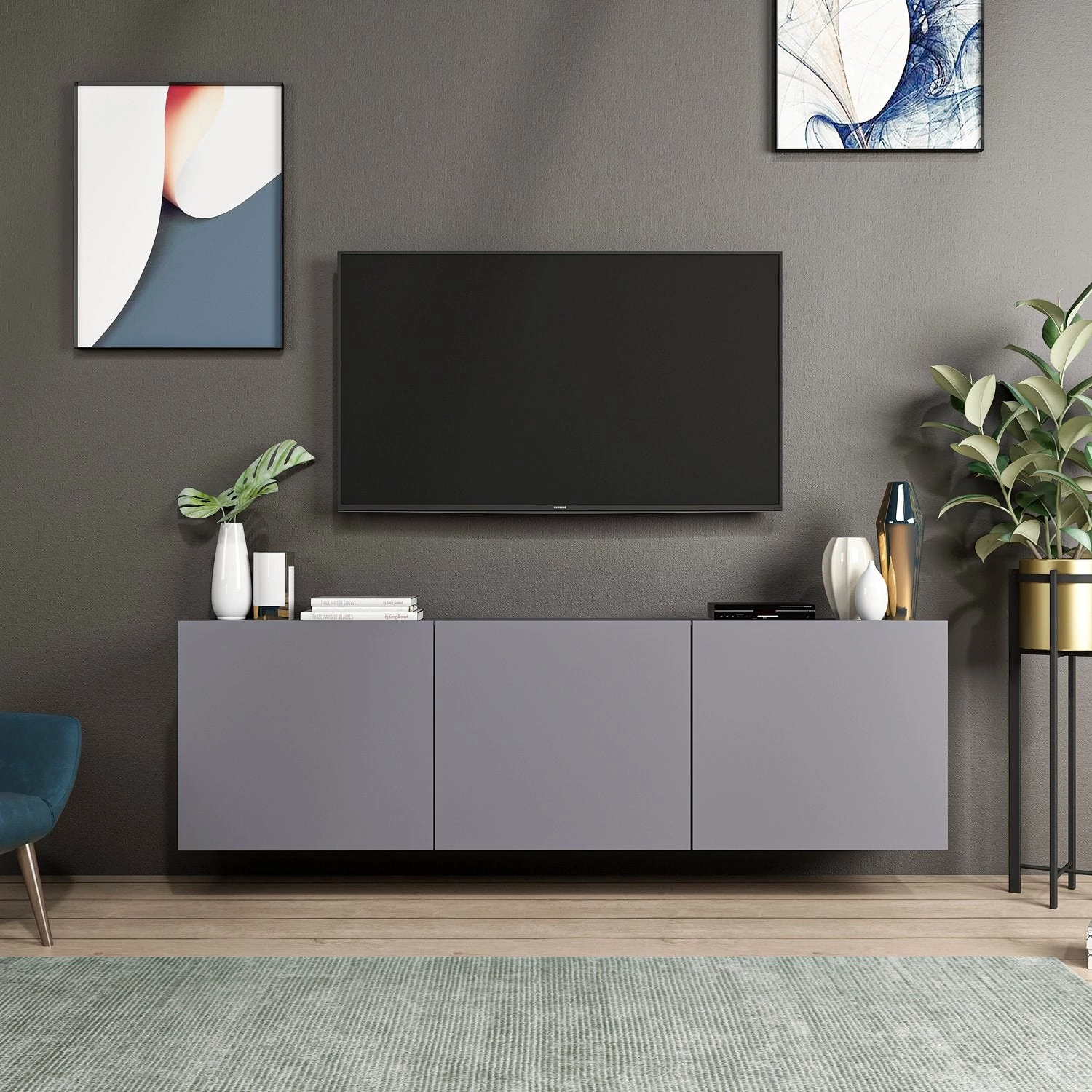 TV szekrény White - Anthracite